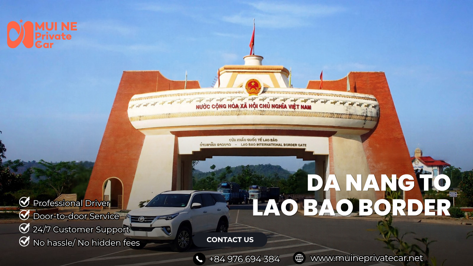 Da Nang to Lao Bao private car trip to the Lao Bao international border gate